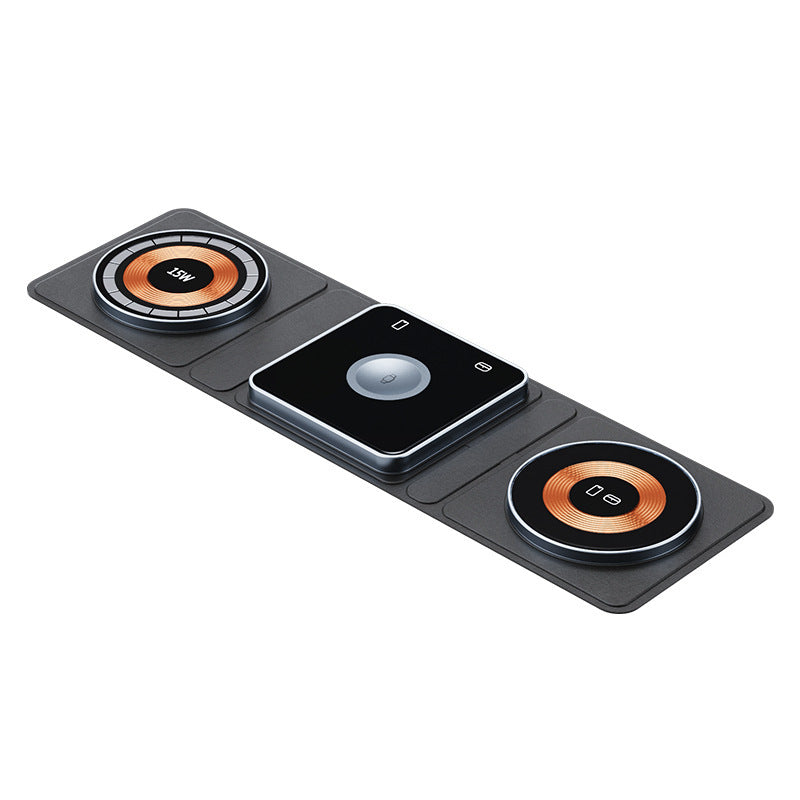 3-in-1 Magnetic Wireless Charger – Foldable Fast Charging Dock for iPhone, Apple Watch & AirPods