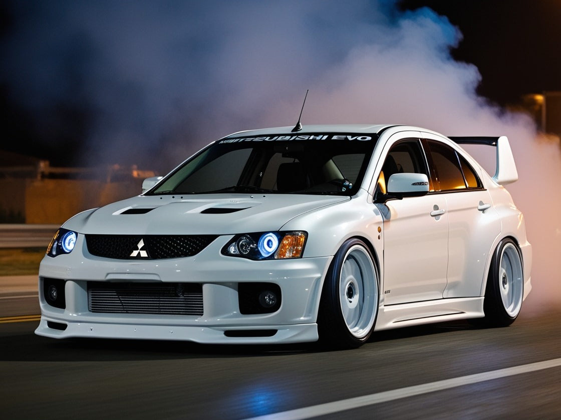 This is an image I created using AI of a Mitsubishi EVO based off one I used to own.