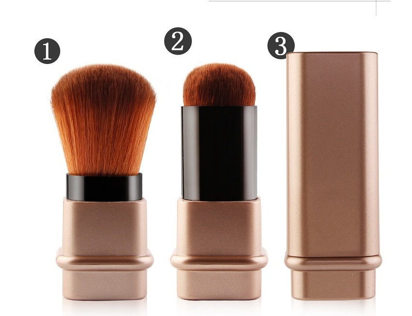 Portable Square Makeup Brush – Soft Fiber Bristles with Compact Design