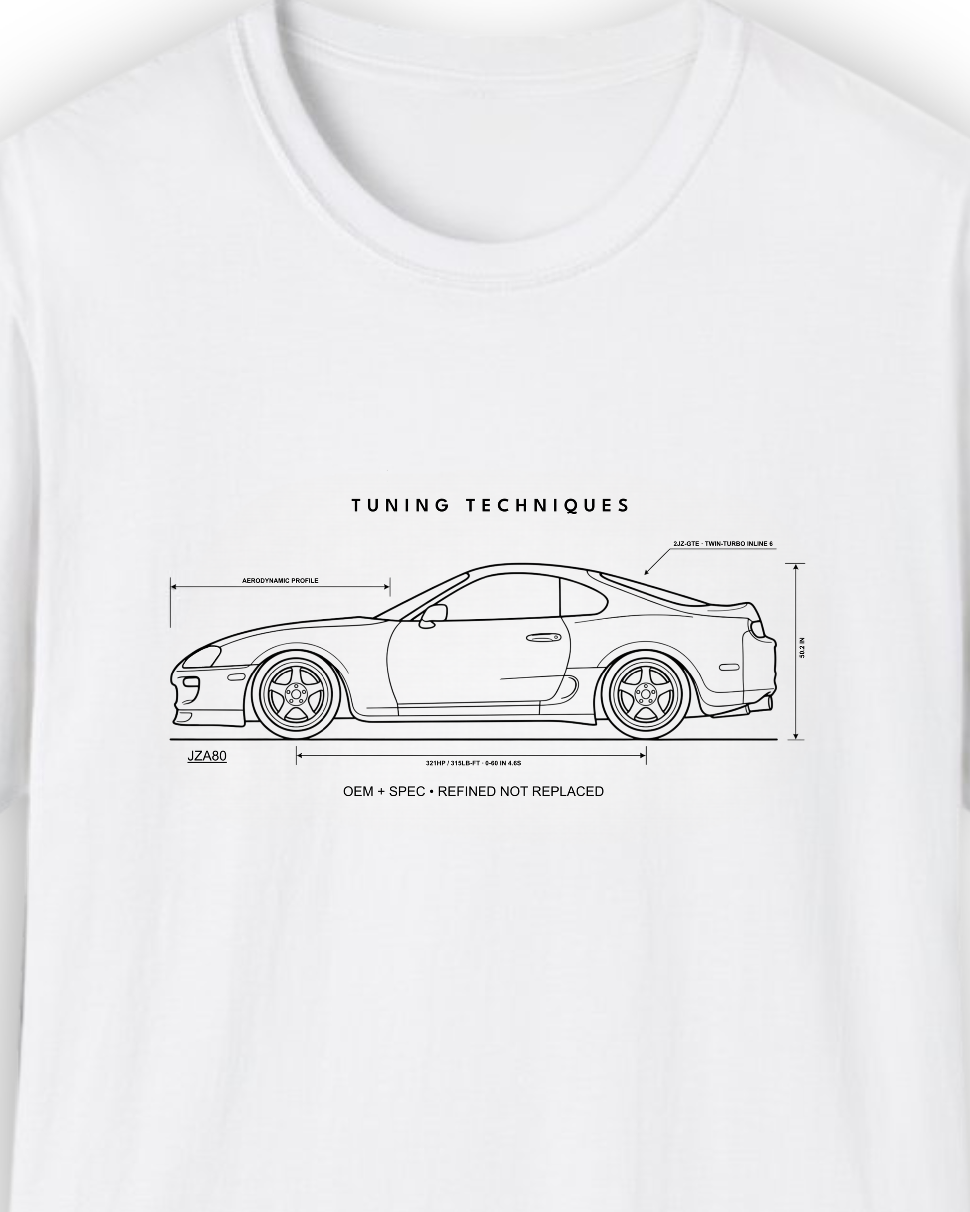 Toyota Supra Blueprint Tee | Minimal JDM Streetwear Shirt | OEM+ Collection Tuning Techniques