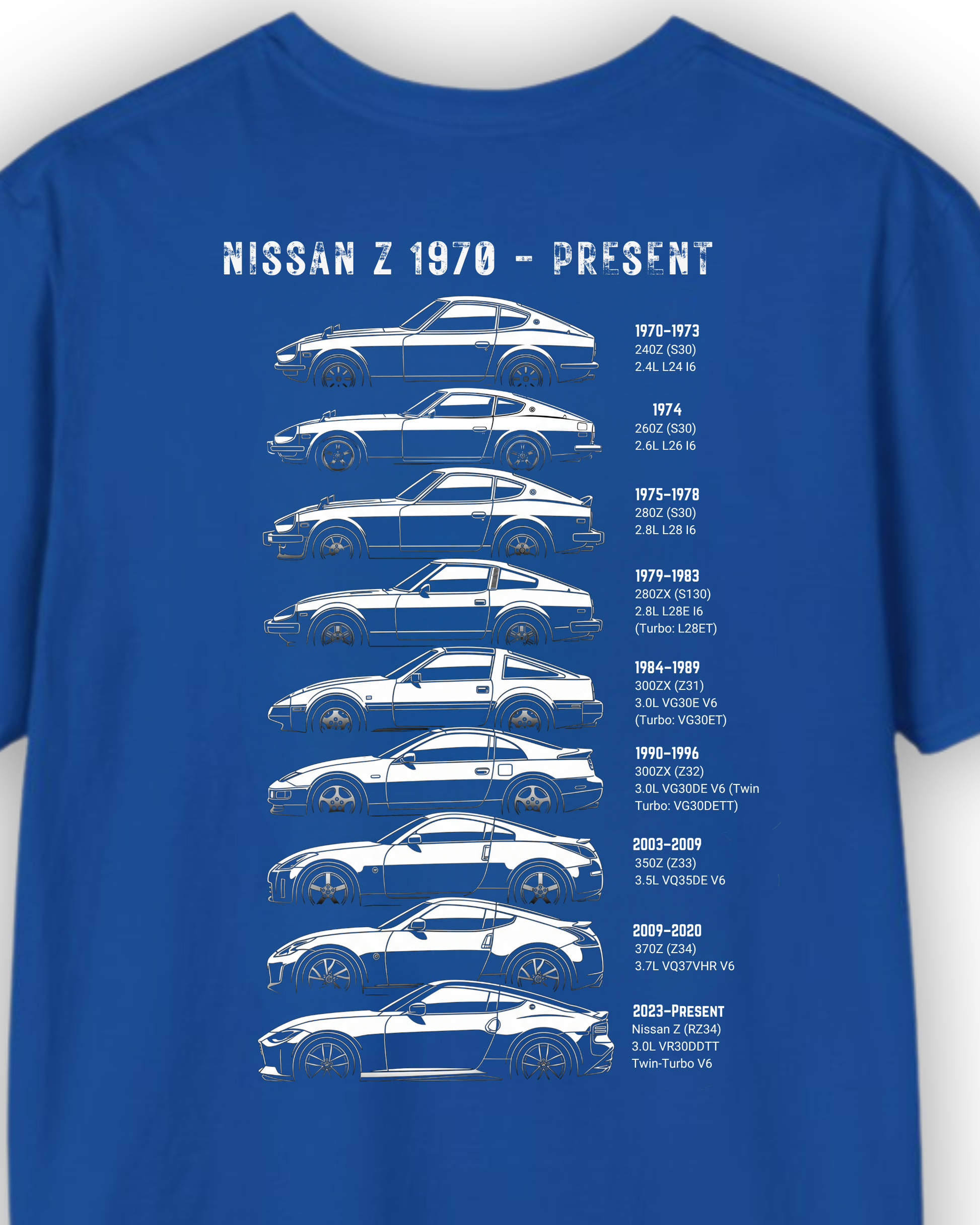 Nissan Z Generations Tee | 1970–Present Heritage Collection | JDM Streetwear Shirt Tuning Techniques