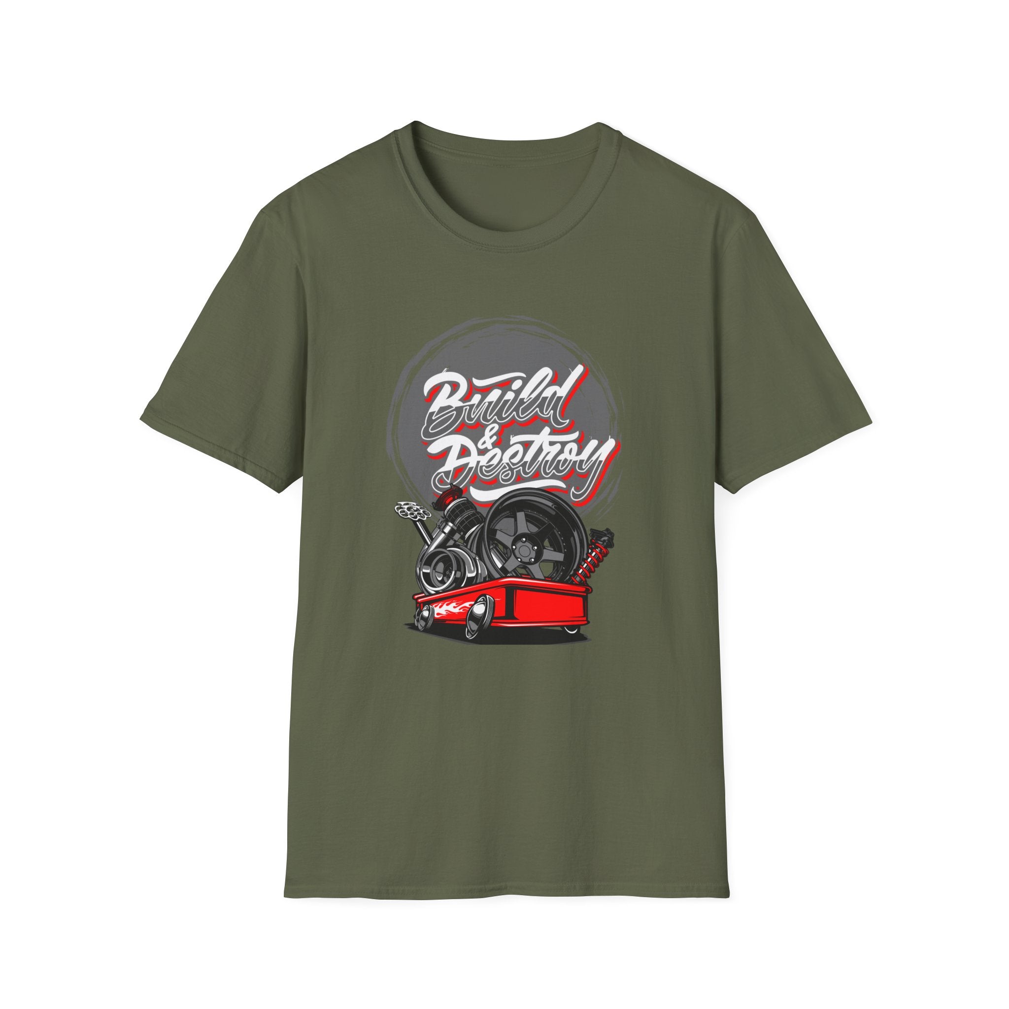 Build And Destroy Grey Circle T-Shirt Embrace the Evolution