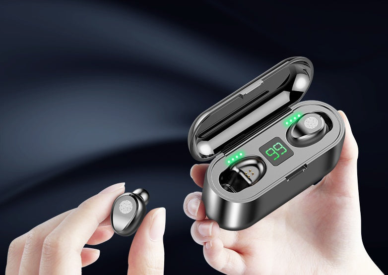 Bluetooth Earbud with LED Display & 2000mAh Charging Case – Mono Wireless with Voice Control
