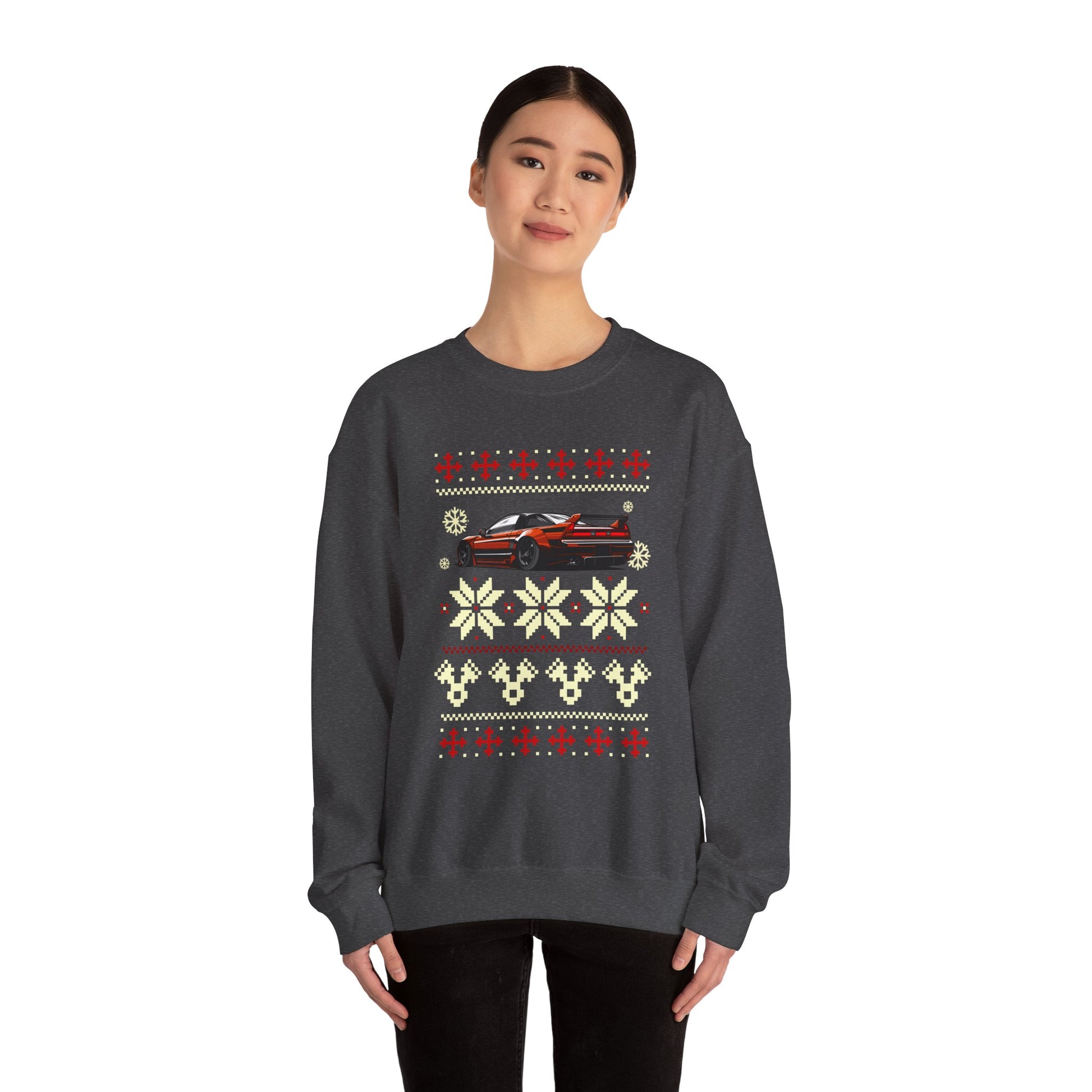 Acura NSX Ugly Christmas Sweatshirt | JDM Holiday Sweater | Retro Supercar Christmas Jumper | Car Lover Gift