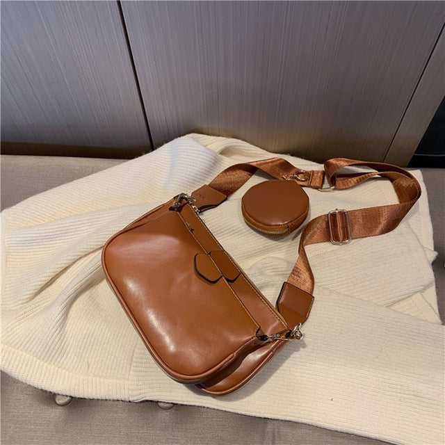 Minimalist Women's Small Shoulder Bag – PU Leather Crossbody Purse