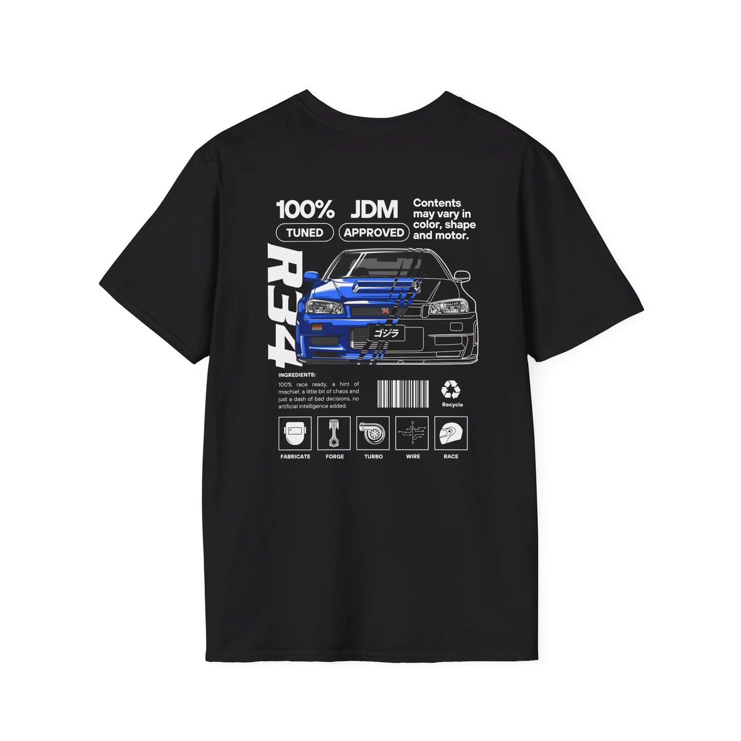 JDM Approved Nissan R34 Package T-Shirt – Reign Supreme with the Iconic GT-R