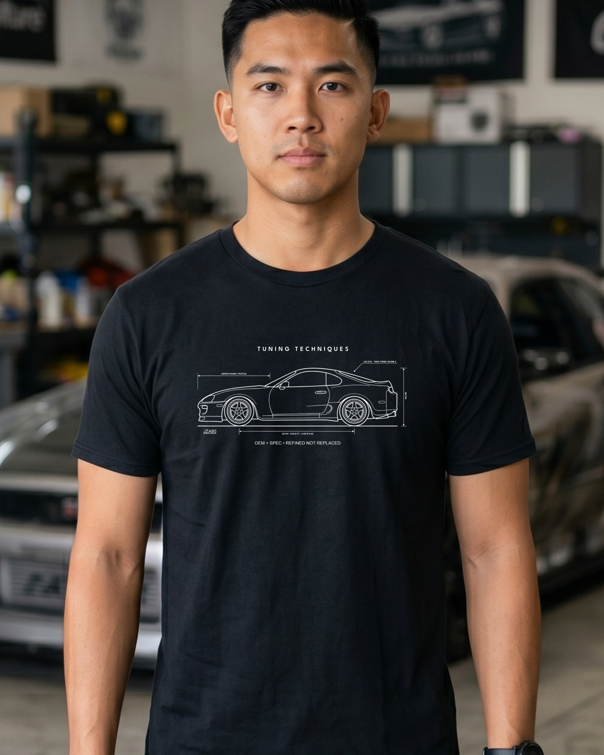 Toyota Supra Blueprint Tee | Minimal JDM Streetwear Shirt | OEM+ Collection Tuning Techniques