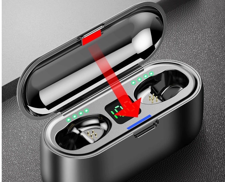 Bluetooth Earbud with LED Display & 2000mAh Charging Case – Mono Wireless with Voice Control