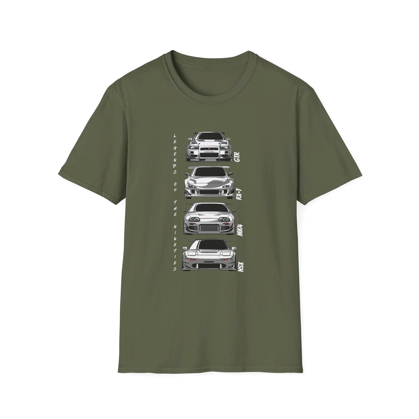 Legends of the Nineties T-Shirt – Nissan GT-R, Mazda RX-7, Acura NSX, Toyota Supra