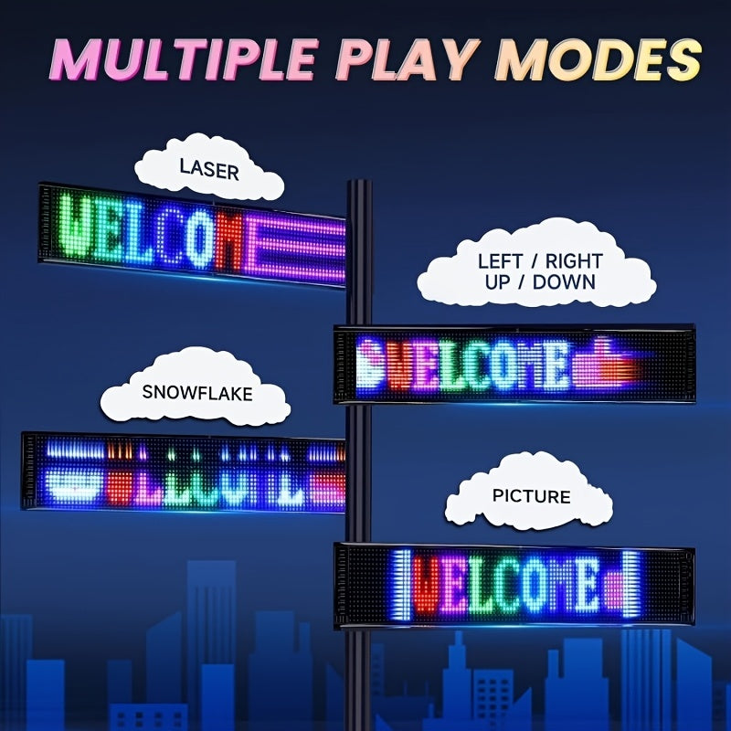 14" Programmable LED Pixel Display Panel – Scrollable Text & Animations for Events, Cars, and More