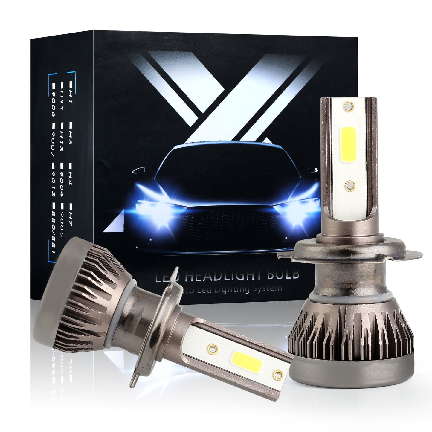 X Premium LED Headlights - 36W COB Light Source, 3600LM, Aviation Aluminum