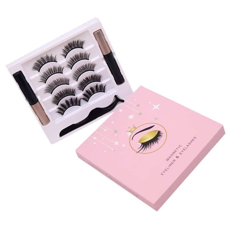 Magnetic Eyelashes with Eyeliner – 5 Pairs Reusable Lashes Set (No Glue Needed)