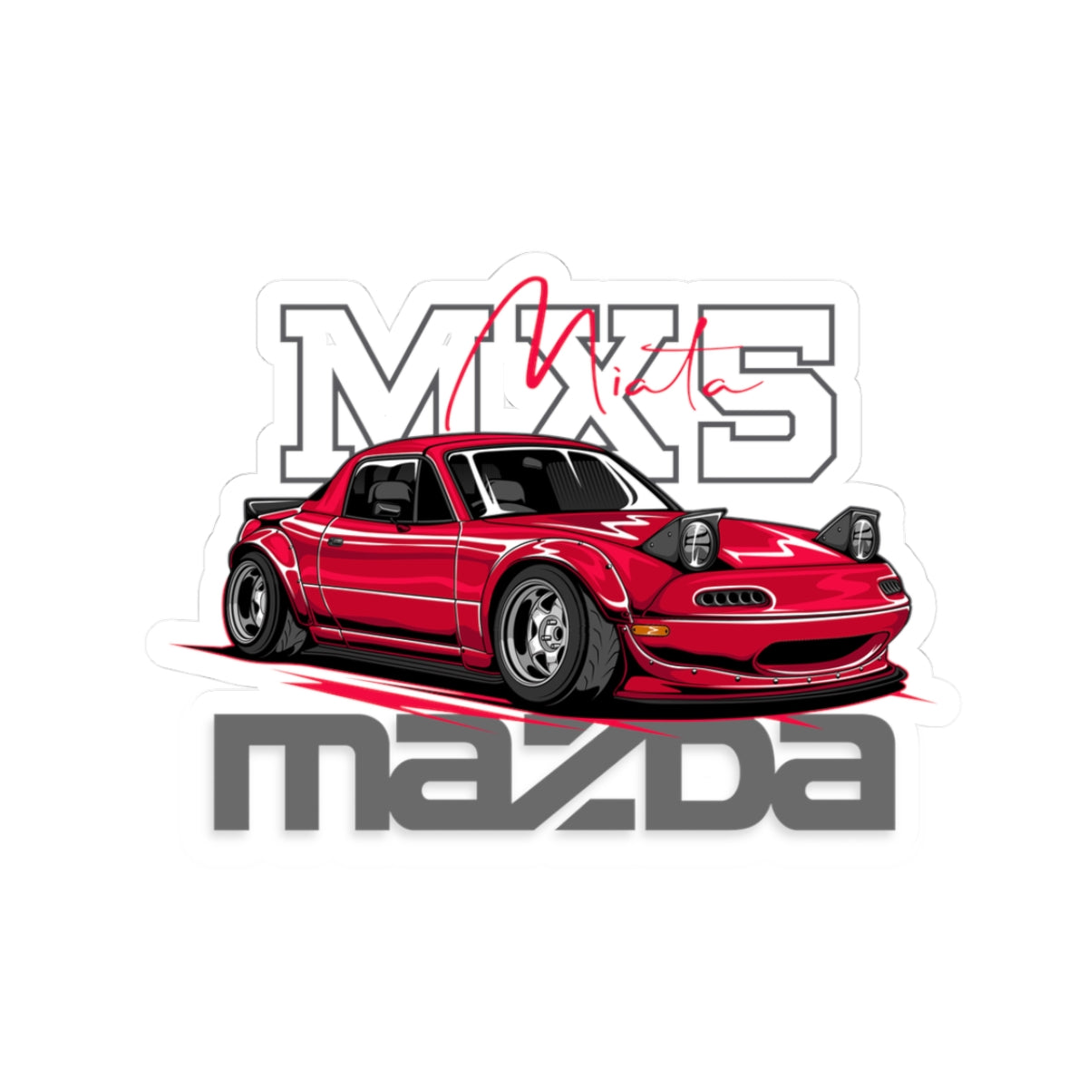 Miata MX5 Kiss-Cut Stickers, Car Decals, Laptop Stickers, Sports Enthusiast Gifts
