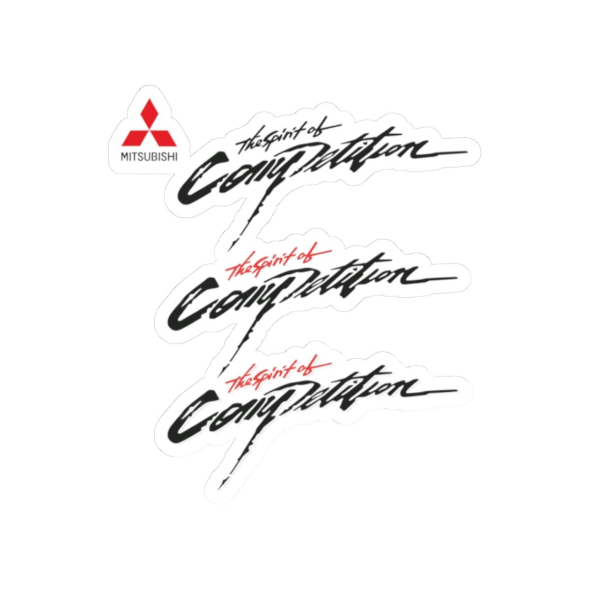 Mitsubishi Spirit of Competition Kiss-Cut Sticker | JDM Rally Car Decal | Evo Tuner Laptop & Car Sticker