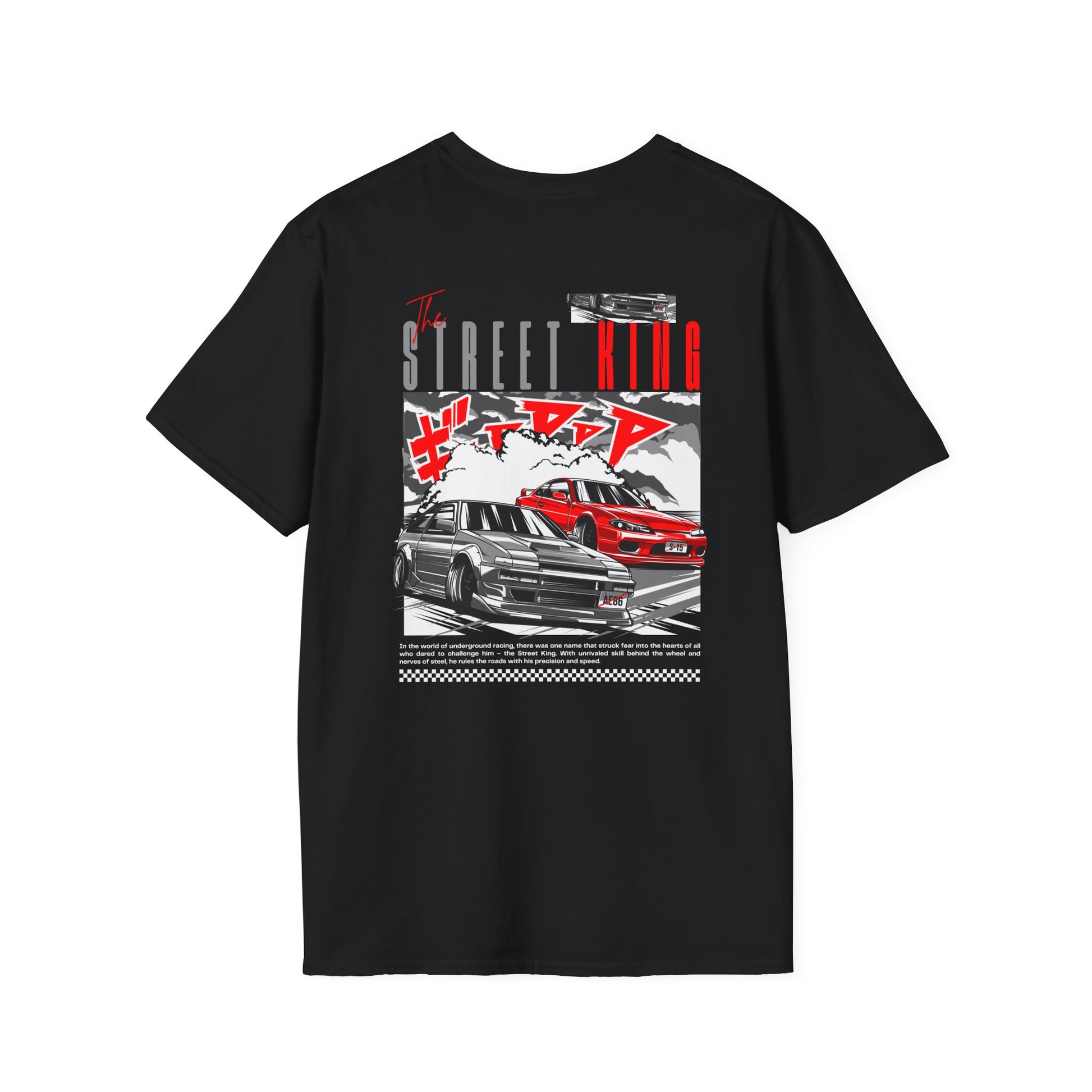 Street King Drift T-Shirt | JDM Drift Car Tee | Front & Back Print Racing Shirt