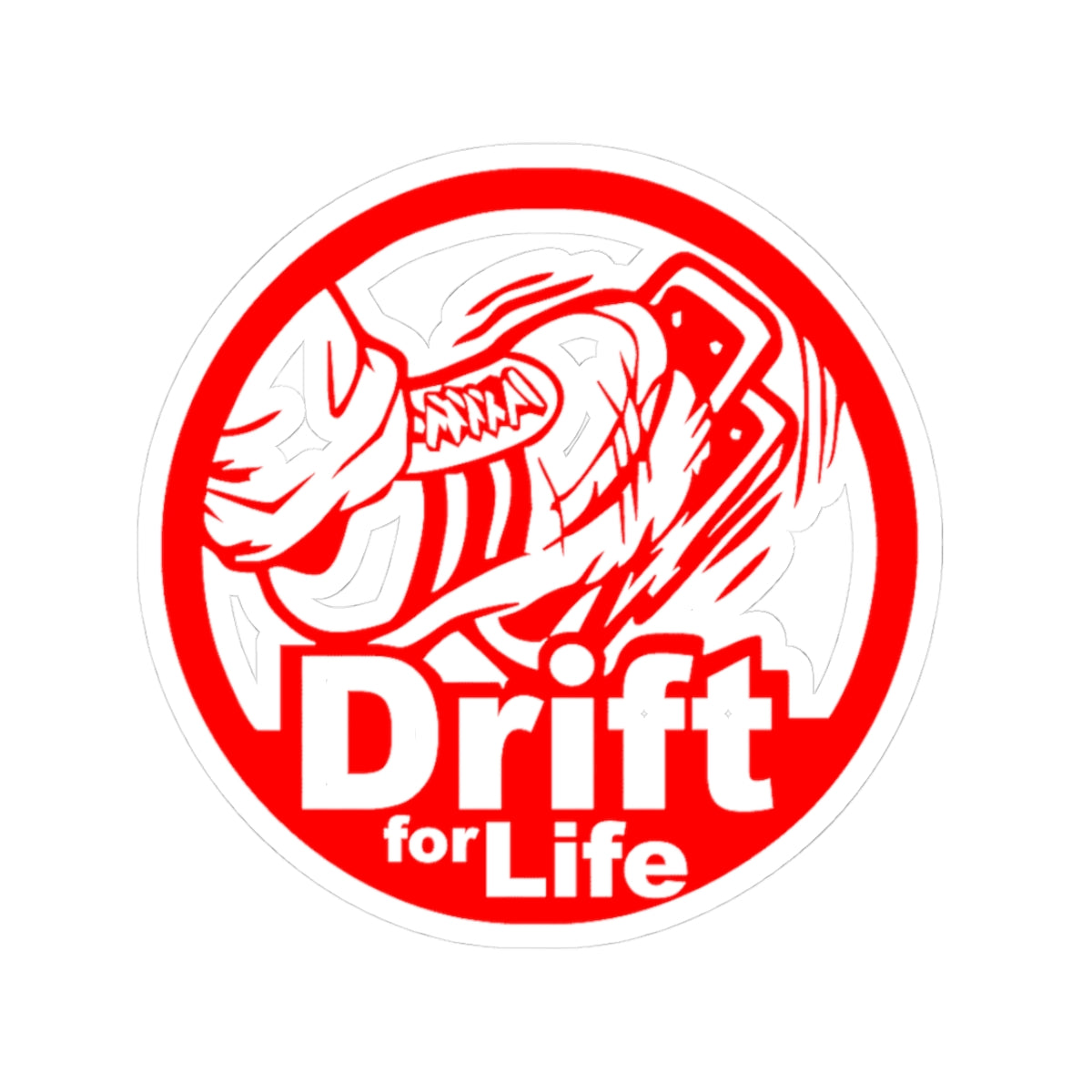 Red Drift For Life Kiss-Cut Sticker | JDM Drift Car Decal | Tuner Lifestyle Laptop & Car Sticker