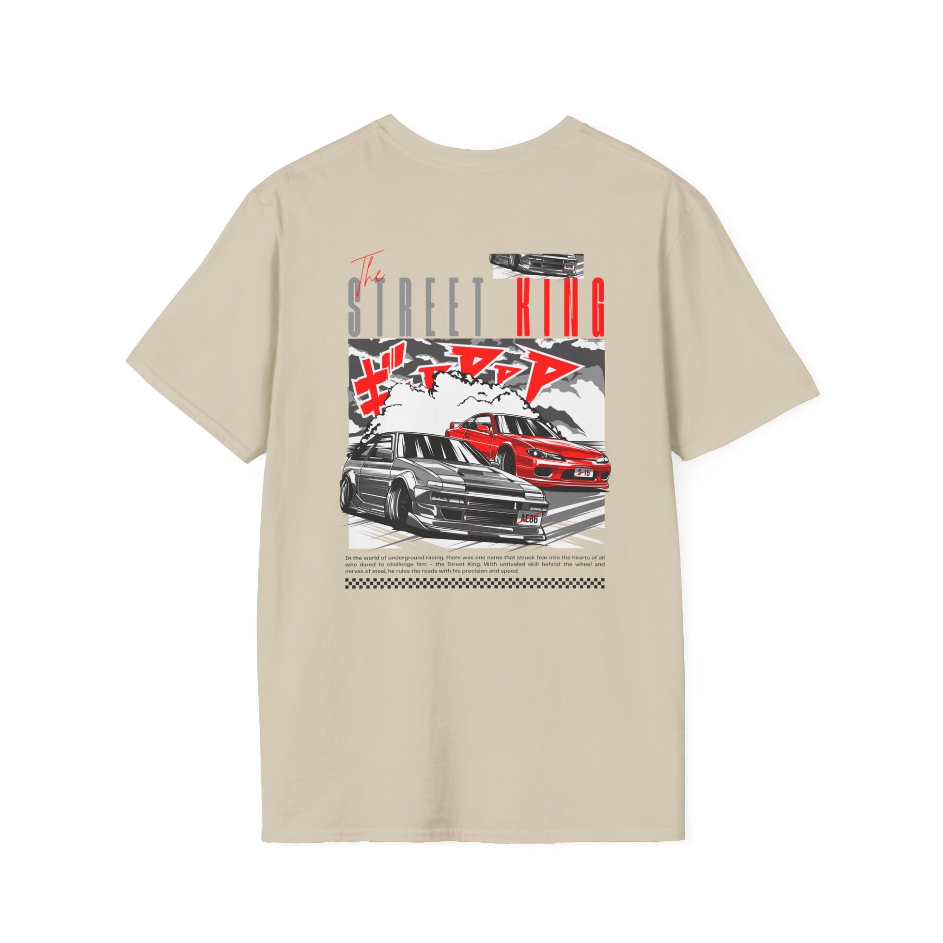 Street King Drift T-Shirt | JDM Drift Car Tee | Front & Back Print Racing Shirt