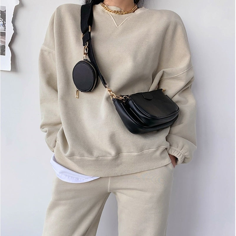 Minimalist Women's Small Shoulder Bag – PU Leather Crossbody Purse