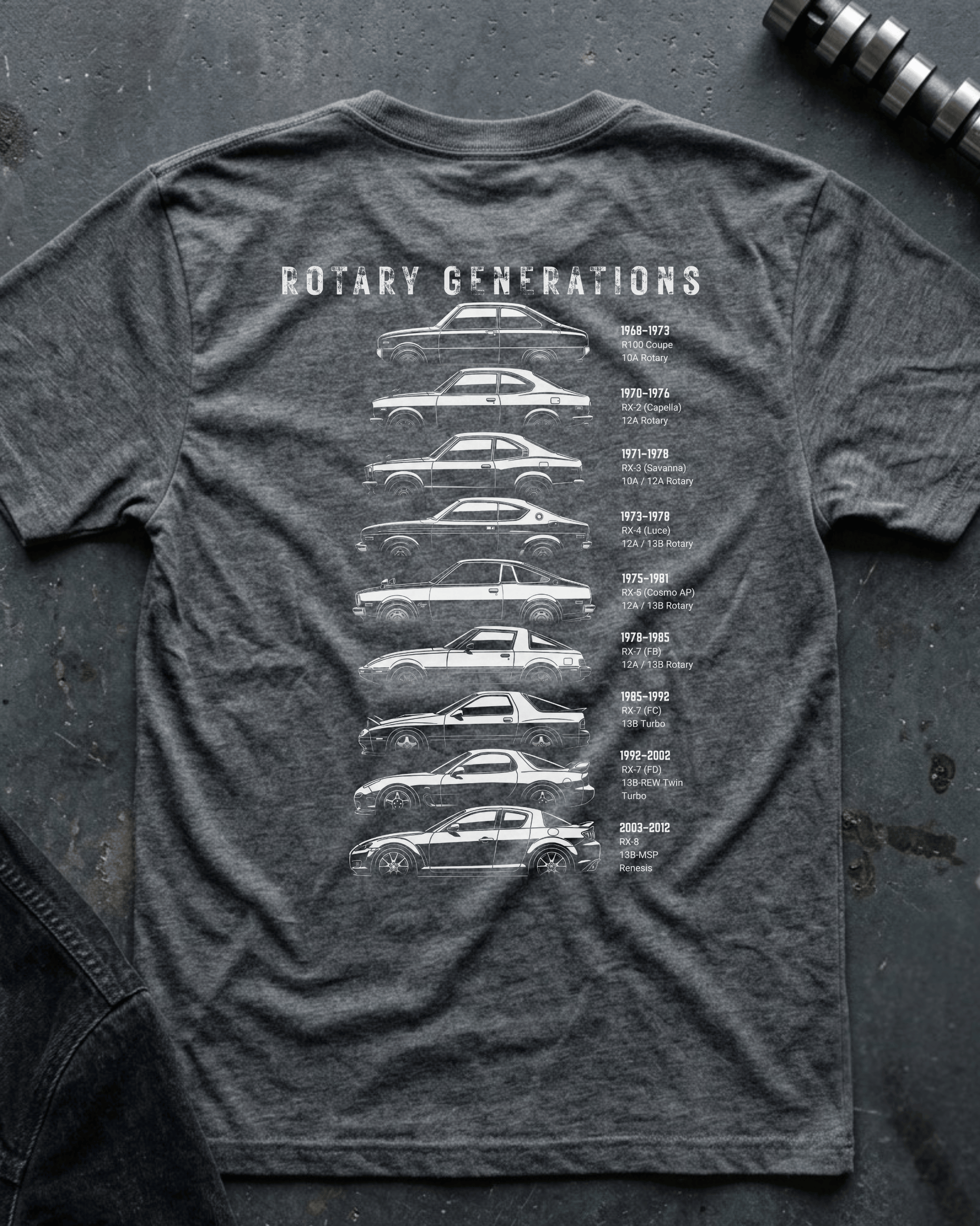 Rotary Generations Tee Vol. 1 | Evolution of Rotary Power Streetwear Shirt Tuning Techniques