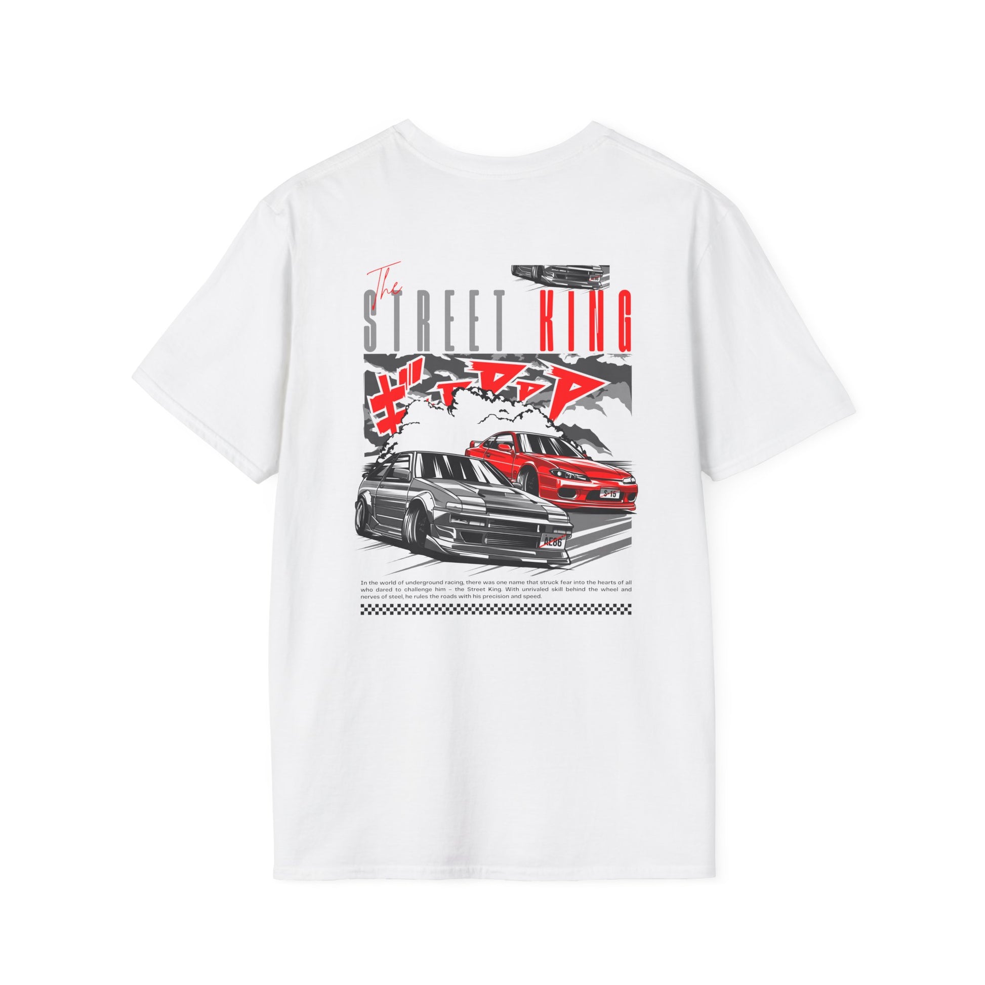 Street King Drift T-Shirt | JDM Drift Car Tee | Front & Back Print Racing Shirt