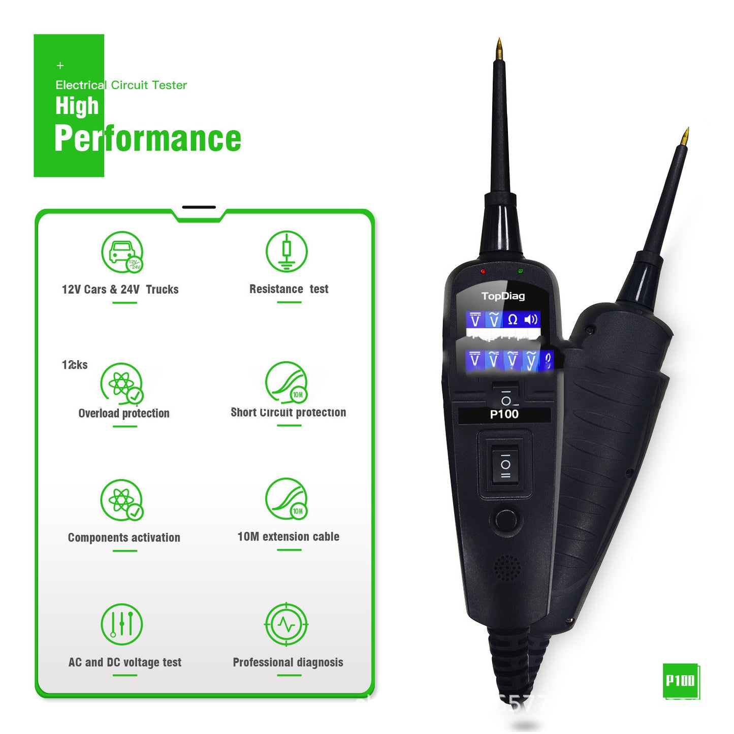 Automotive Electrical Circuit Tester Power Probe 12-24V DC Pen Diagnostic Tool