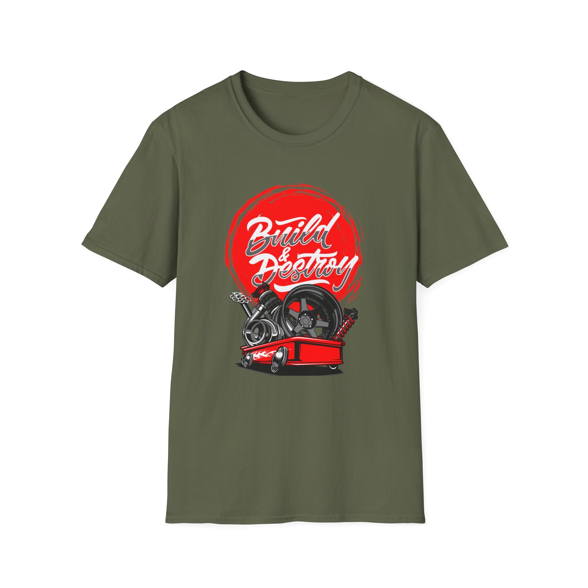 Build and Destroy Red Circle T-Shirt Embrace the Revolution