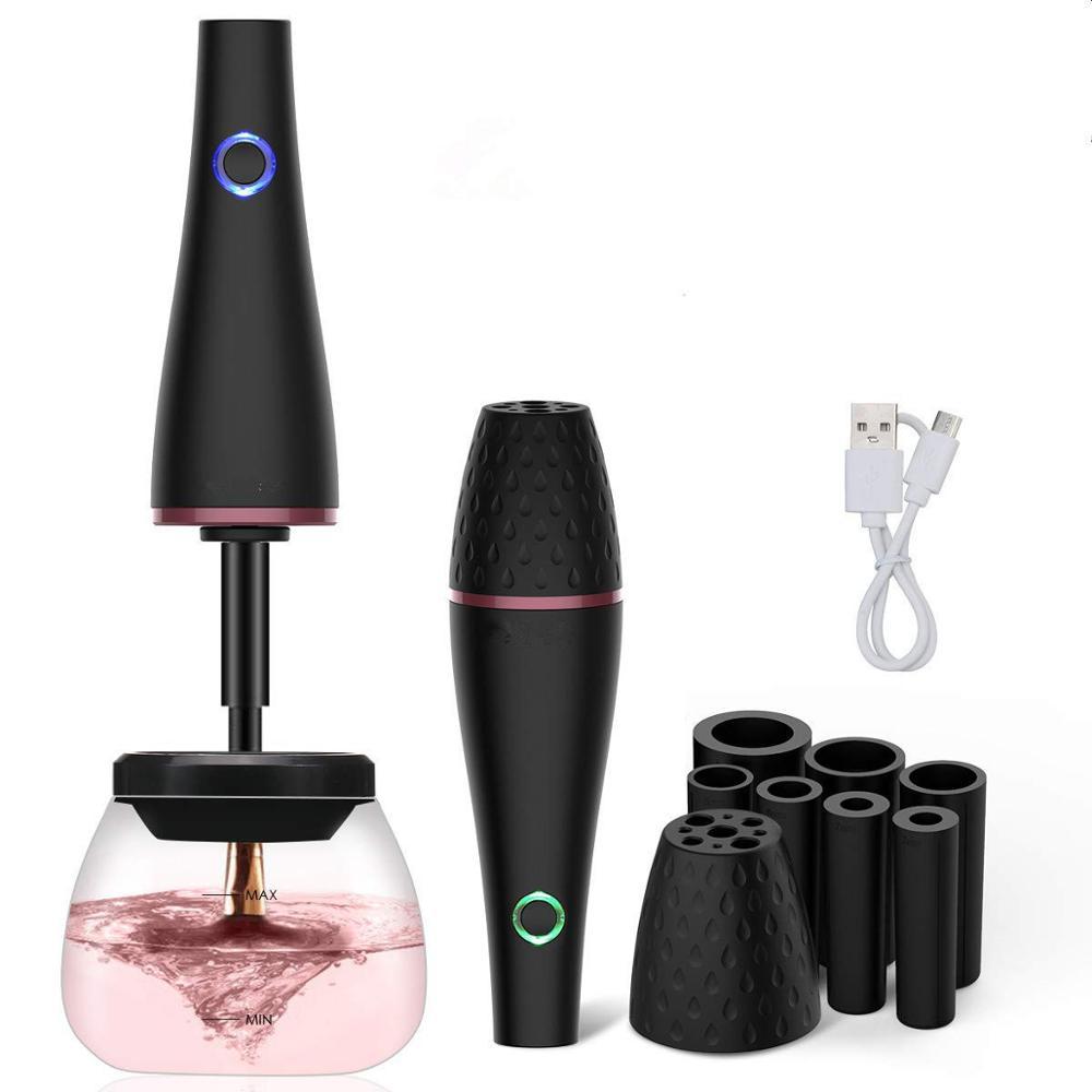 Electric Makeup Brush Cleaner – Rechargeable Automatic Spinner Cleaner (Black)