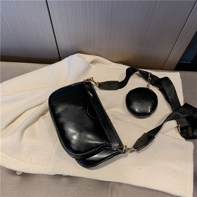 Minimalist Women's Small Shoulder Bag – PU Leather Crossbody Purse