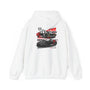 JDM Culture GT-R Then and Now Hoodie with Racing Car Design
