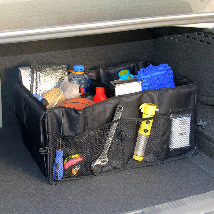 Heavy-Duty Trunk Organizer – Foldable Cargo Storage with Pockets & Dividers