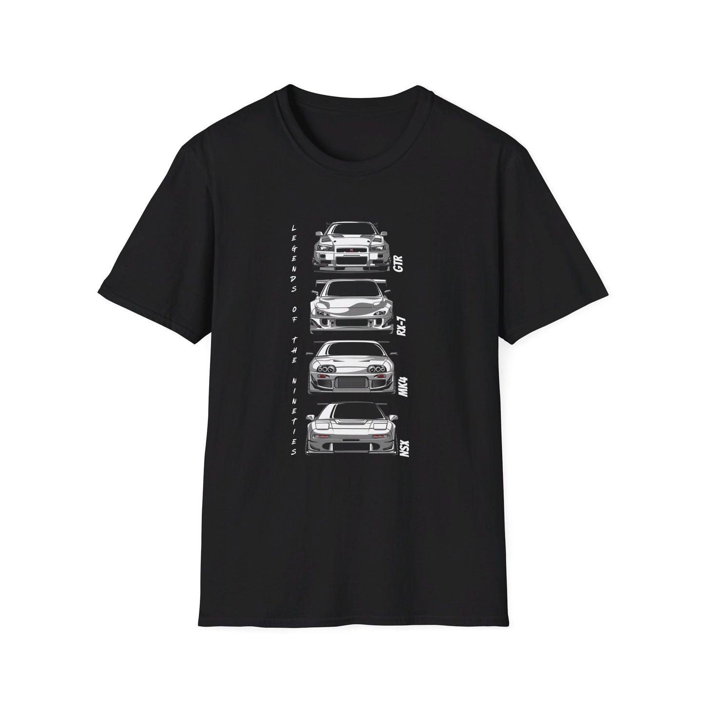 Legends of the Nineties T-Shirt – Nissan GT-R, Mazda RX-7, Acura NSX, Toyota Supra