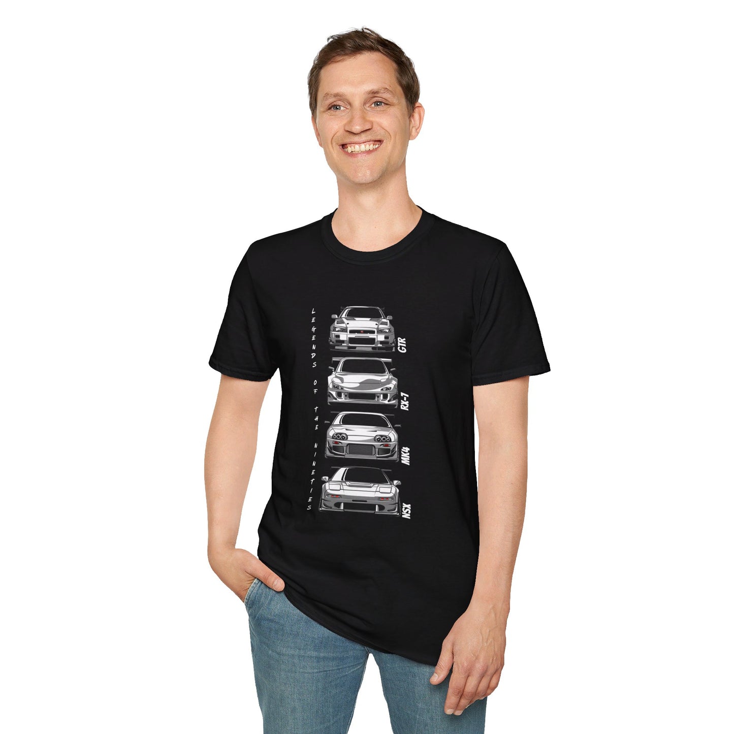 Legends of the Nineties T-Shirt – Nissan GT-R, Mazda RX-7, Acura NSX, Toyota Supra