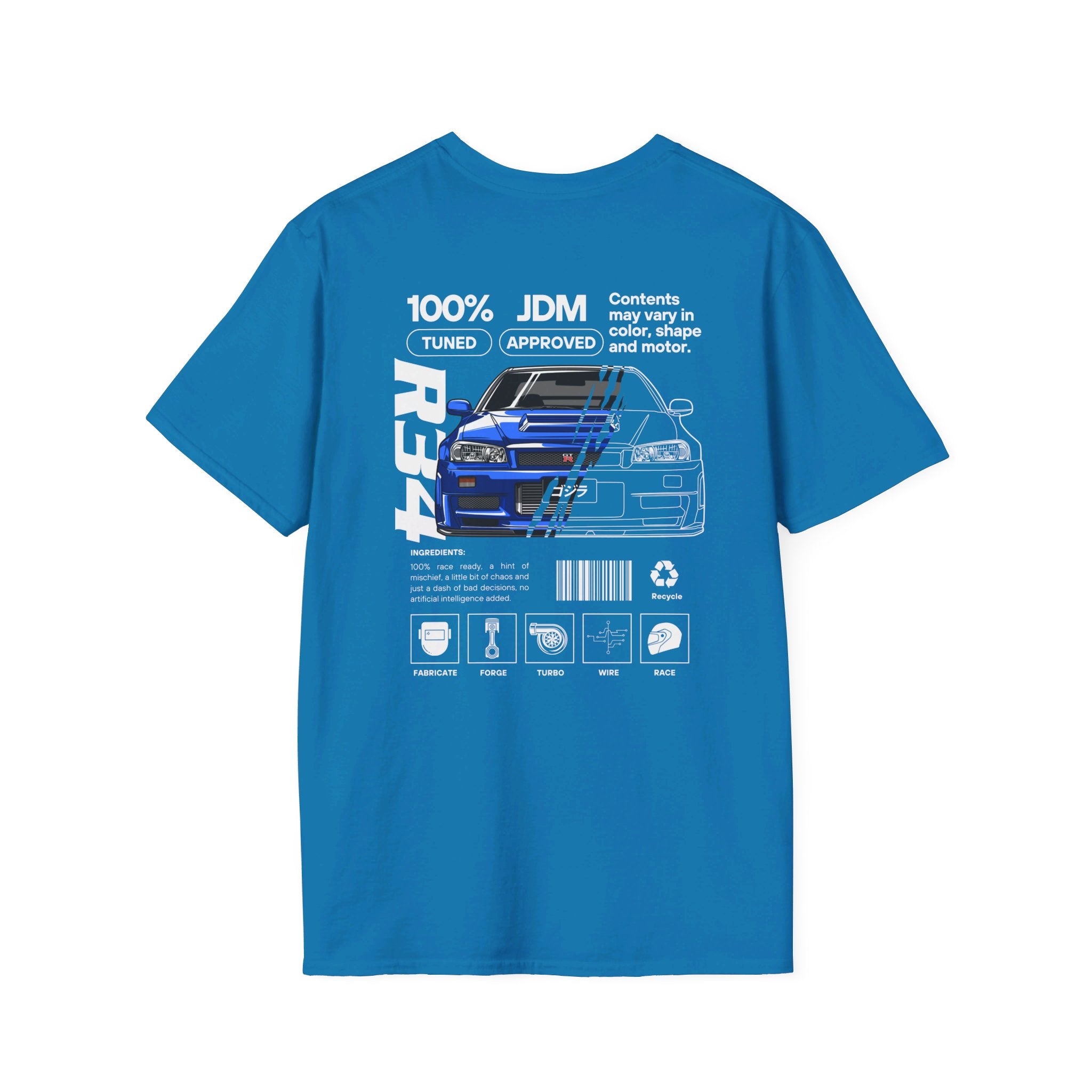 JDM Approved Nissan R34 Package T-Shirt Reign Supreme with the Iconic GT-R
