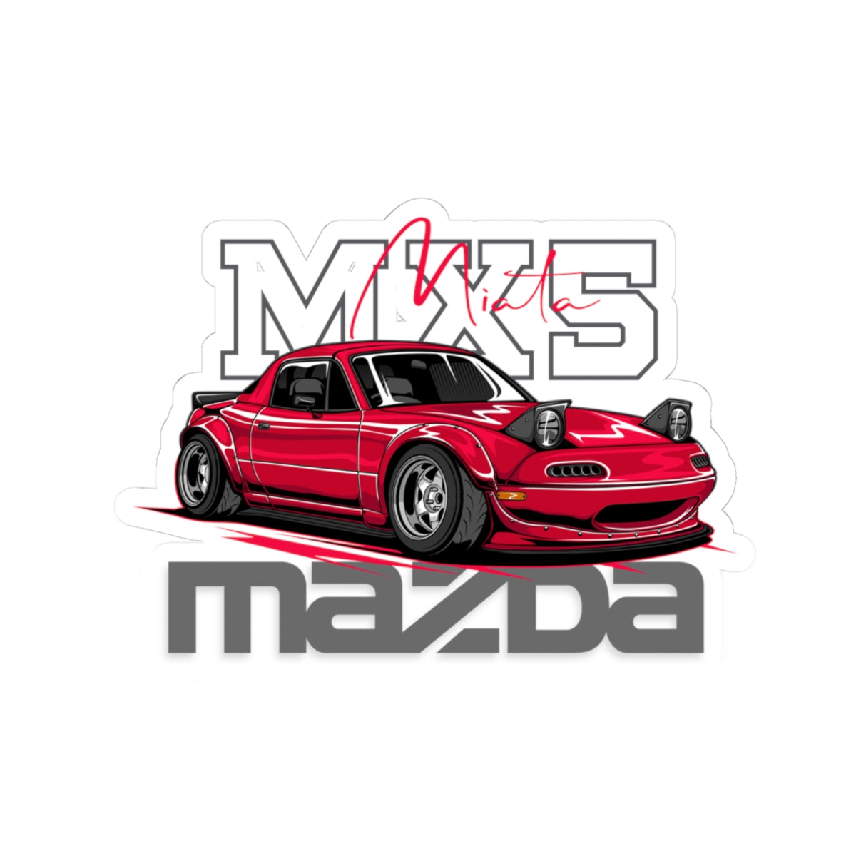 Miata MX5 Kiss-Cut Stickers, Car Decals, Laptop Stickers, Sports Enthusiast Gifts