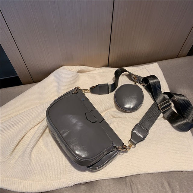 Minimalist Women's Small Shoulder Bag – PU Leather Crossbody Purse