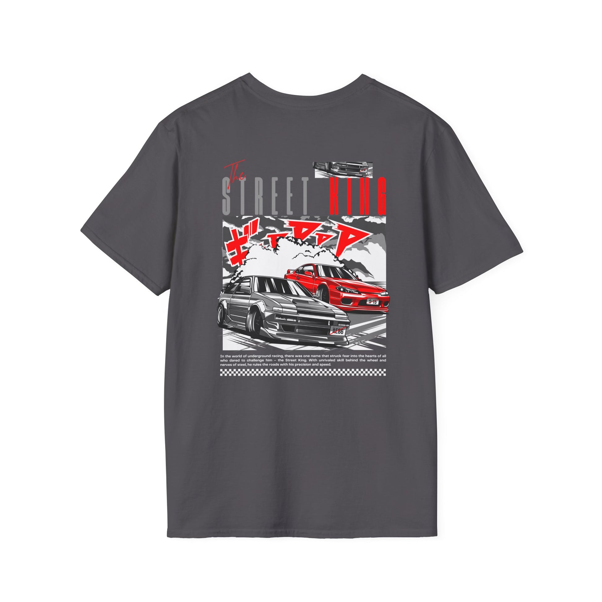 Street King Drift T-Shirt | JDM Drift Car Tee | Front & Back Print Racing Shirt