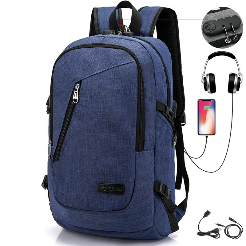 Versatile Canvas Backpack with Air Pillow Belt - Perfect for School