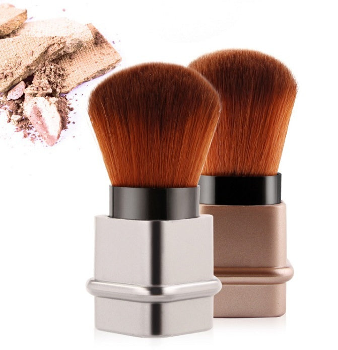 Portable Square Makeup Brush – Soft Fiber Bristles with Compact Design