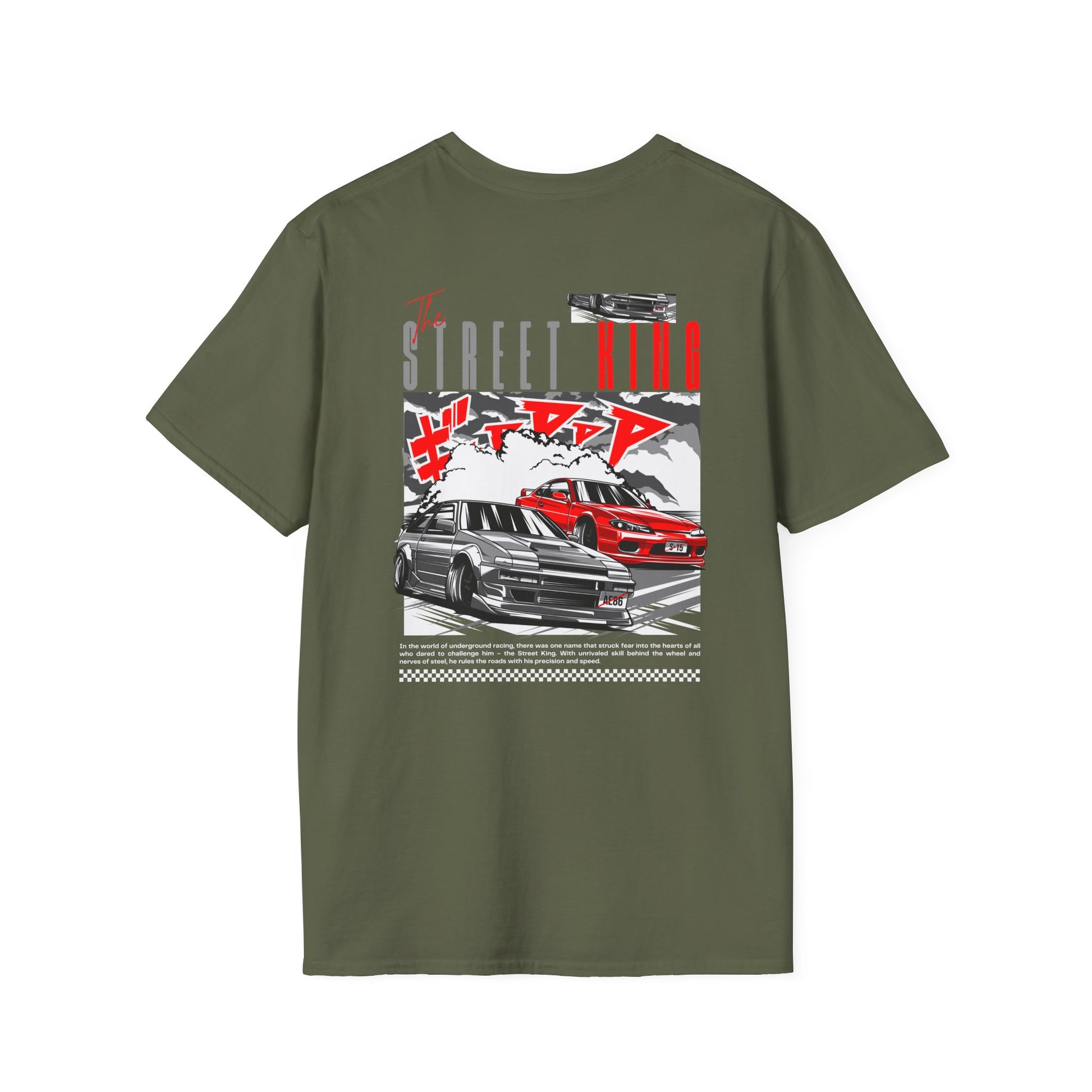 Street King Drift T-Shirt | JDM Drift Car Tee | Front & Back Print Racing Shirt