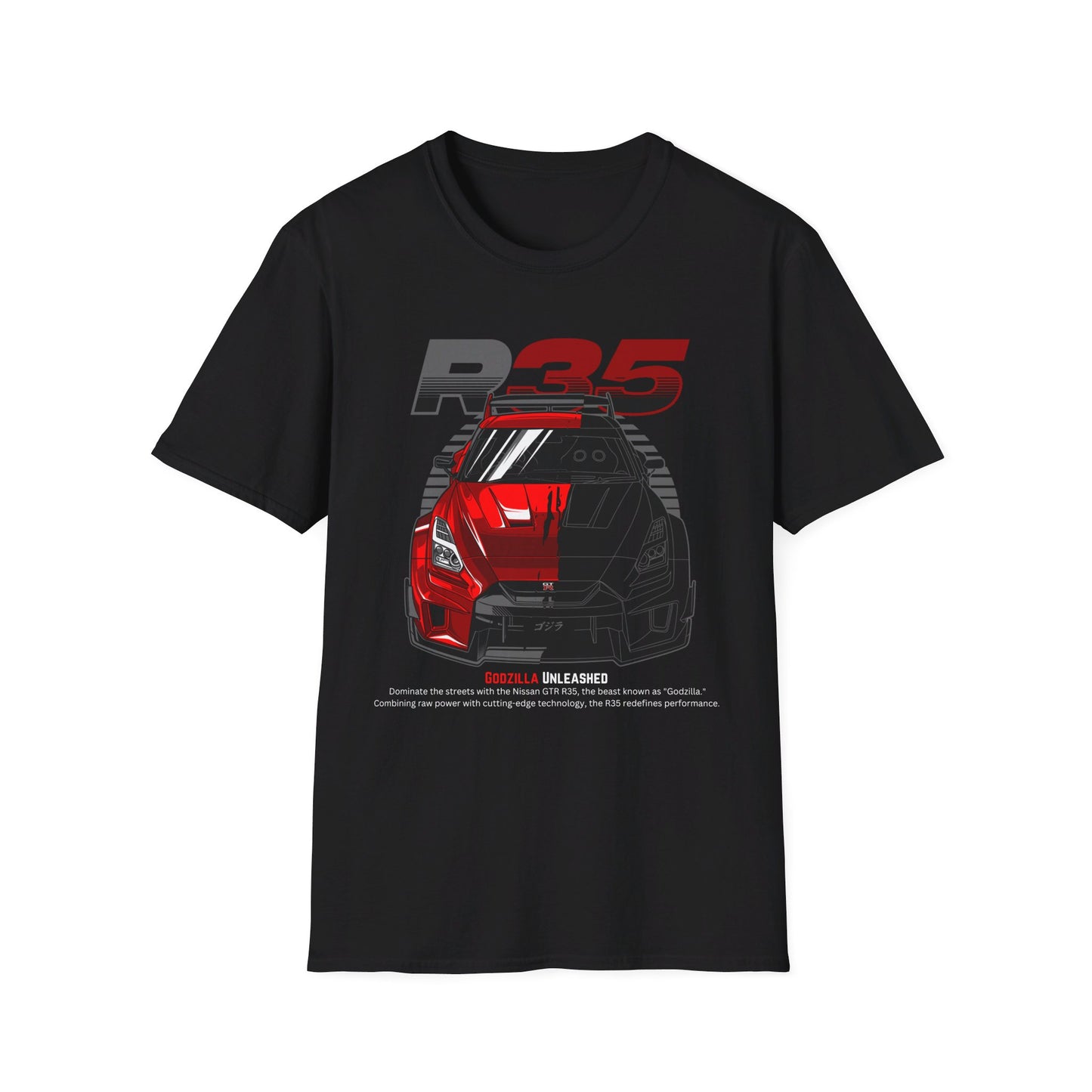 Godzilla Unleashed GT-R R35 T-Shirt – Dominate with the Legendary GT-R