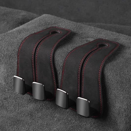 Designer Headrest Seat Hooks - Alloy and Suede Material