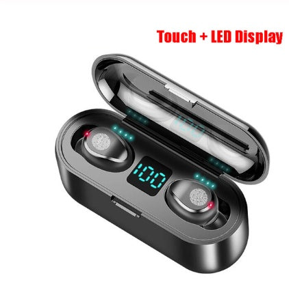 Bluetooth Earbud with LED Display & 2000mAh Charging Case – Mono Wireless with Voice Control