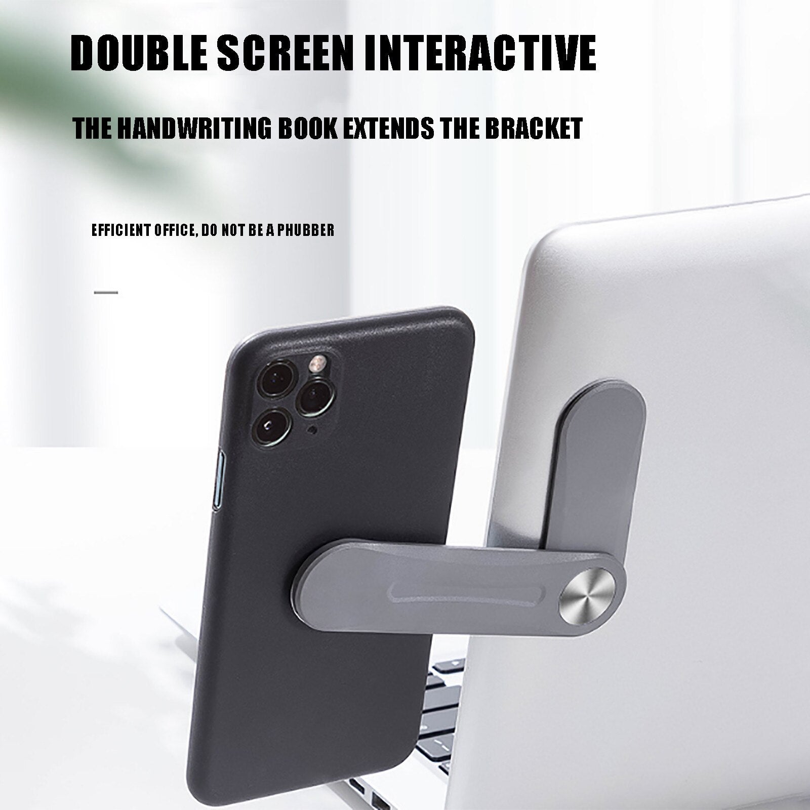 Laptop Side Expansion Bracket – Magnetic Phone Holder for Laptop Monitors