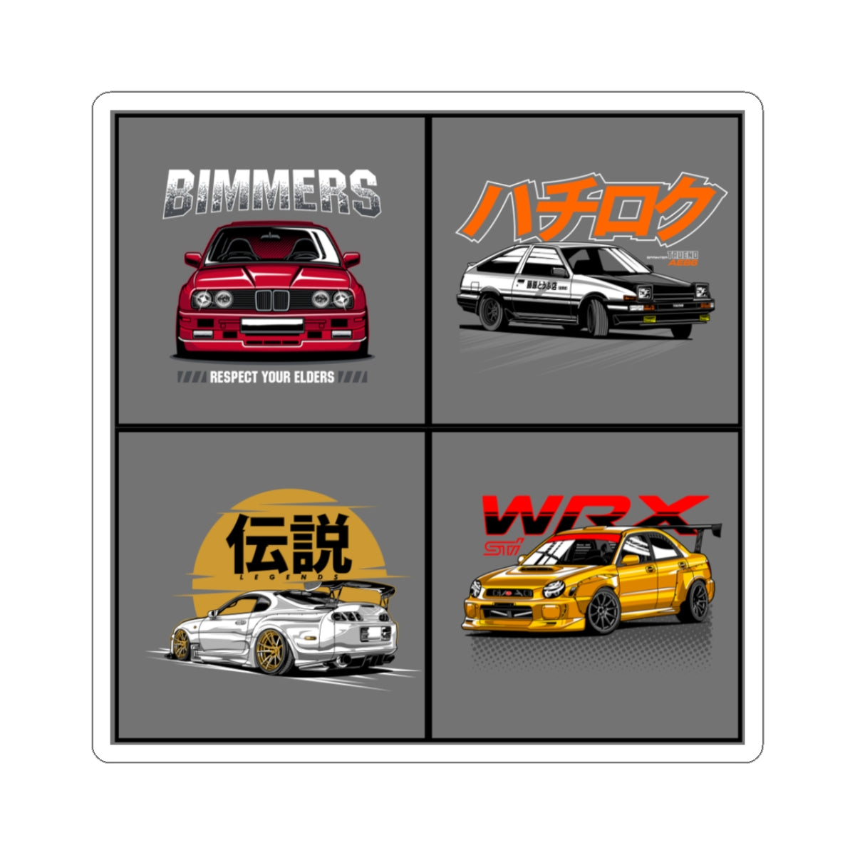JDM Car Sticker Pack – Custom Art Decals for Car Enthusiasts & Mechanics