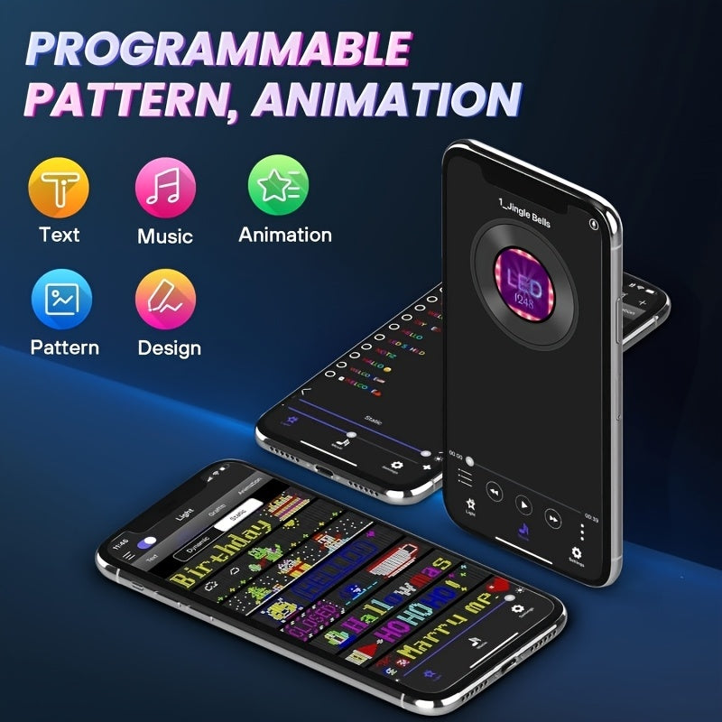 14" Programmable LED Pixel Display Panel – Scrollable Text & Animations for Events, Cars, and More