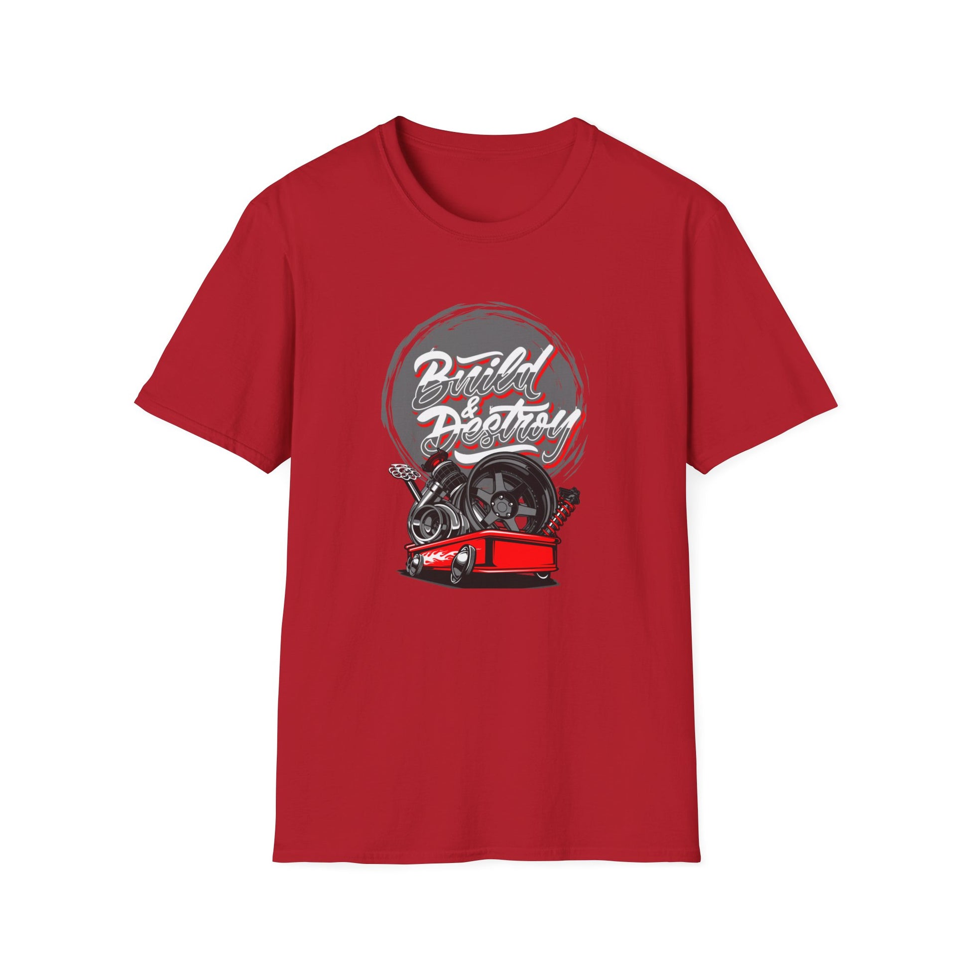 Build And Destroy Grey Circle T-Shirt Embrace the Evolution
