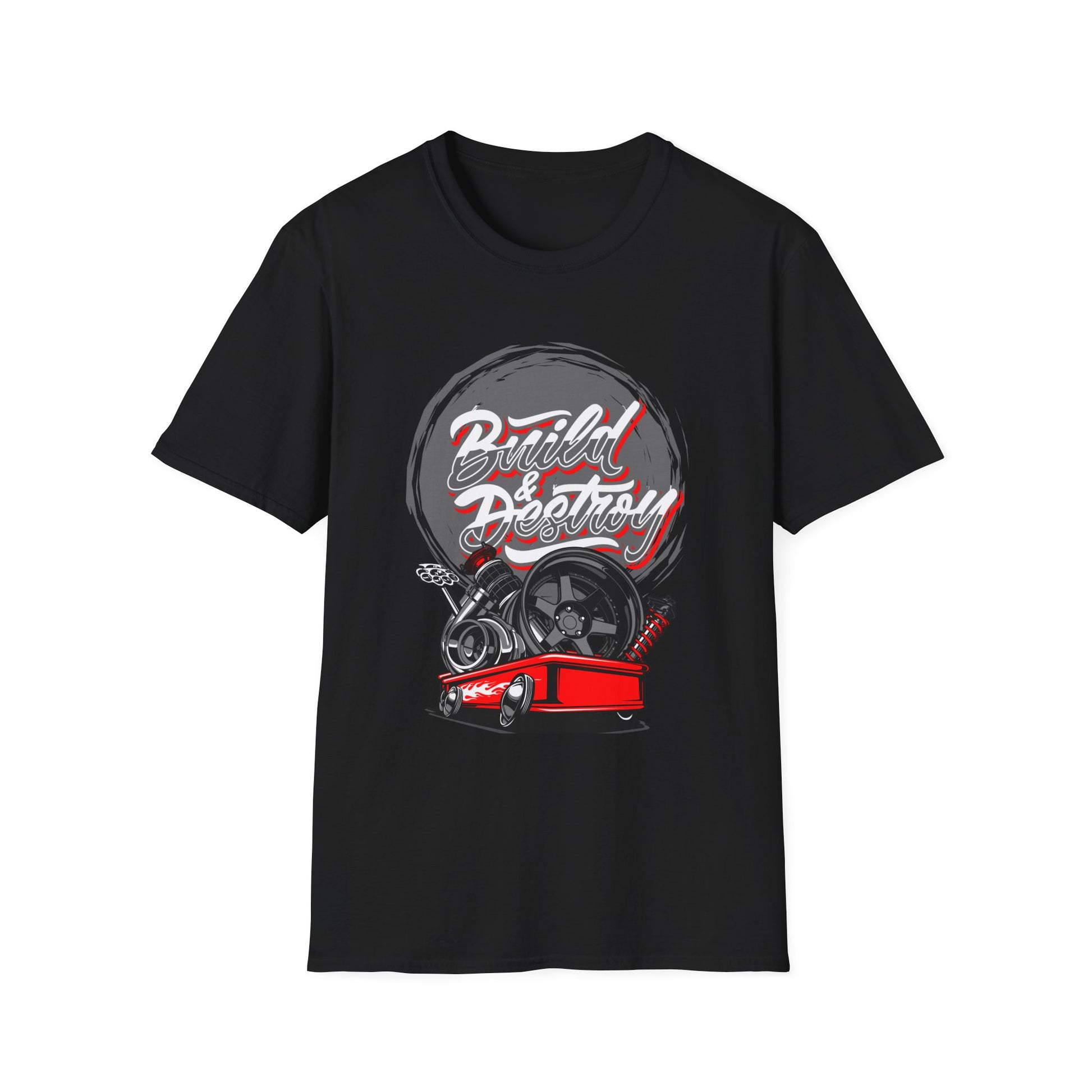 Build And Destroy Grey Circle T-Shirt Embrace the Evolution