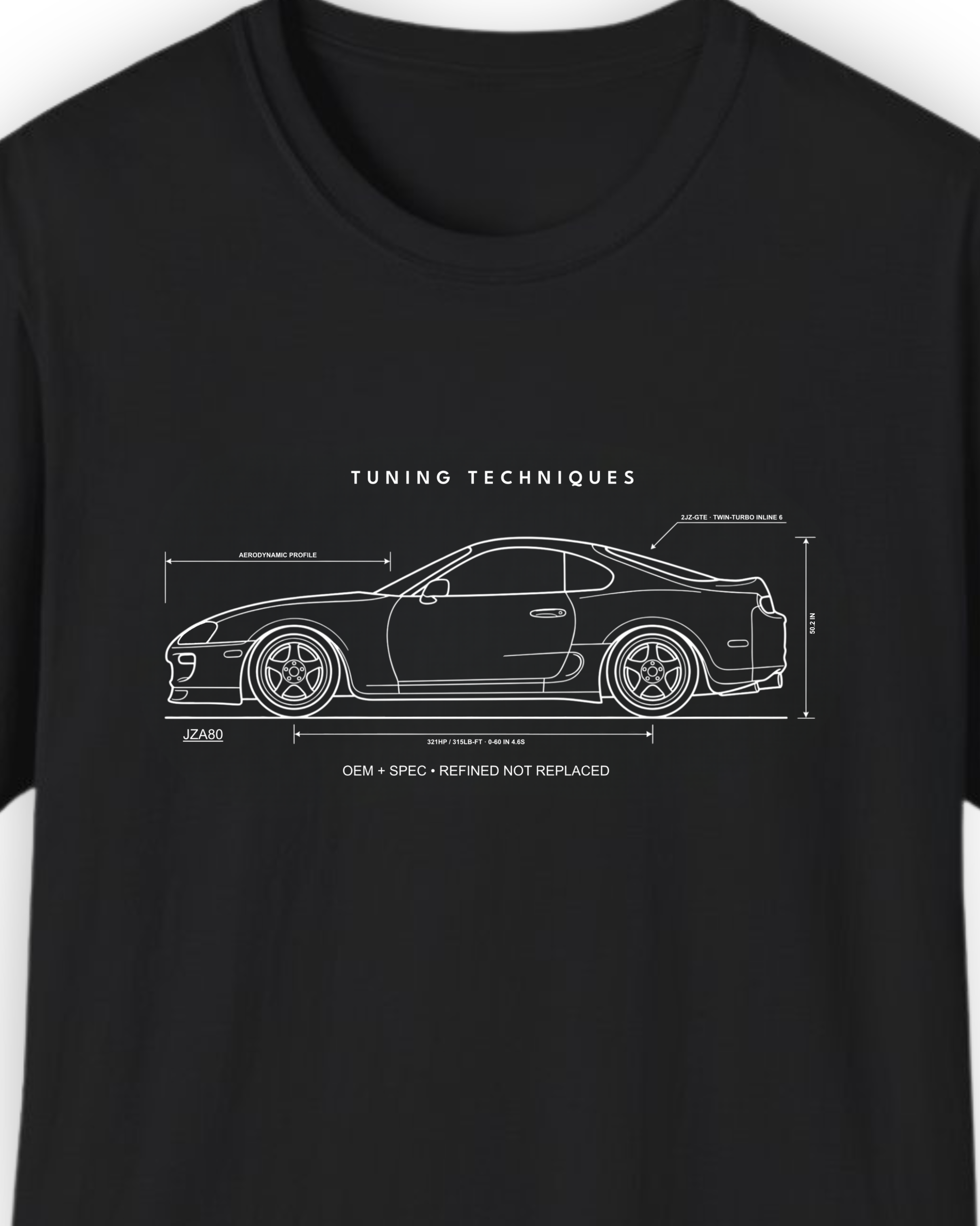 Toyota Supra Blueprint Tee | Minimal JDM Streetwear Shirt | OEM+ Collection Tuning Techniques