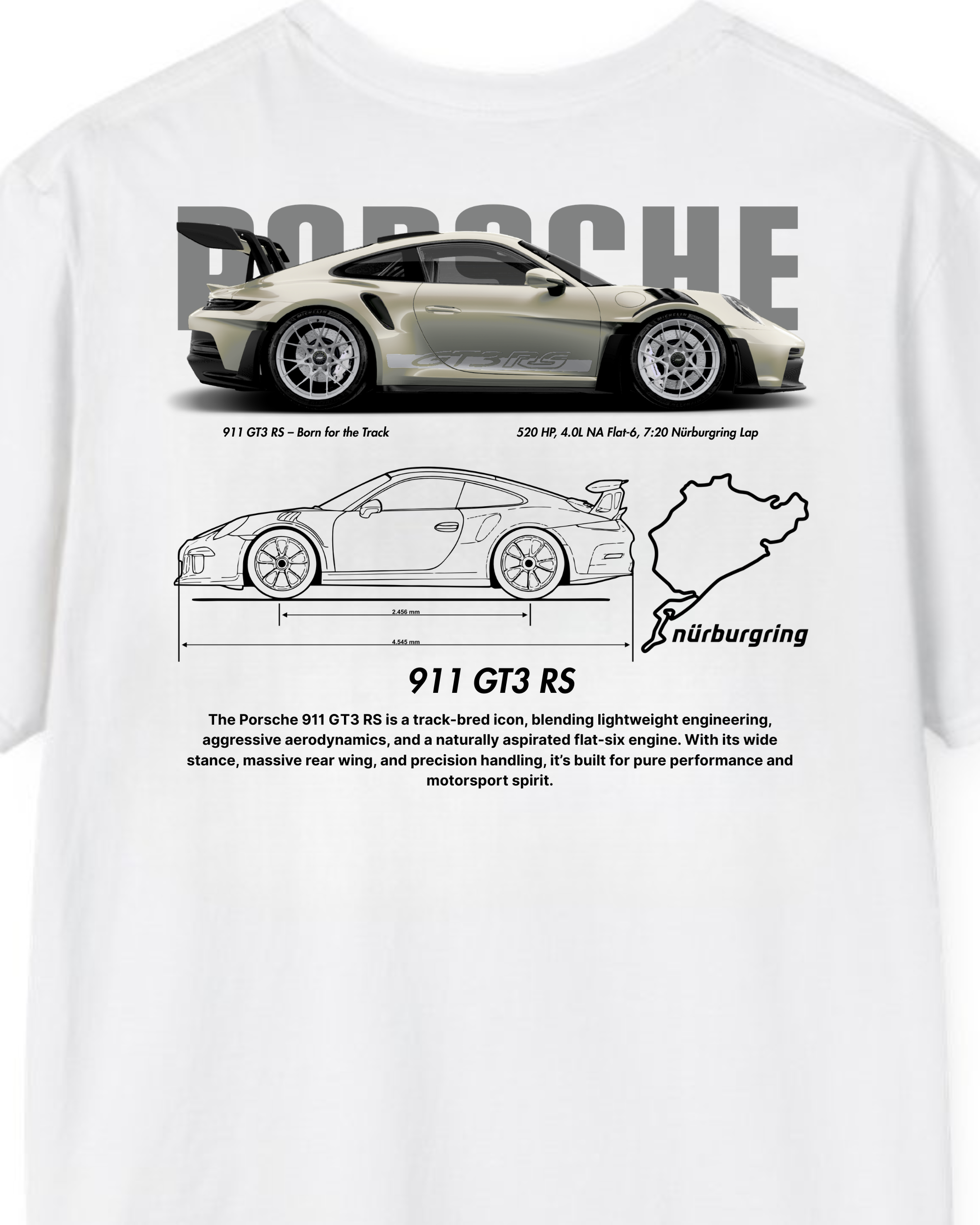 911 GT3 RS Blueprint Tee | Track Performance Streetwear Shirt Tuning Techniques