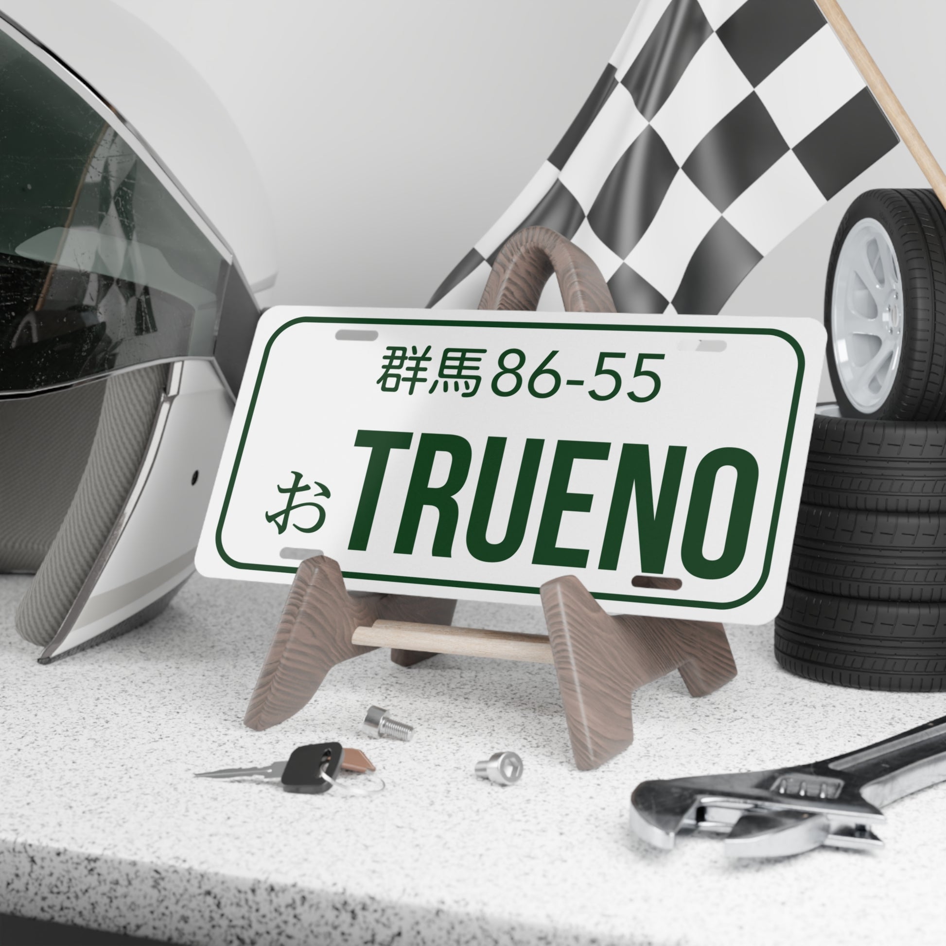 Initial D Trueno Aluminum Vanity Plate – Japanese License Plate Style | AE86 Drift Gift, Car Accessories, Garage Decor